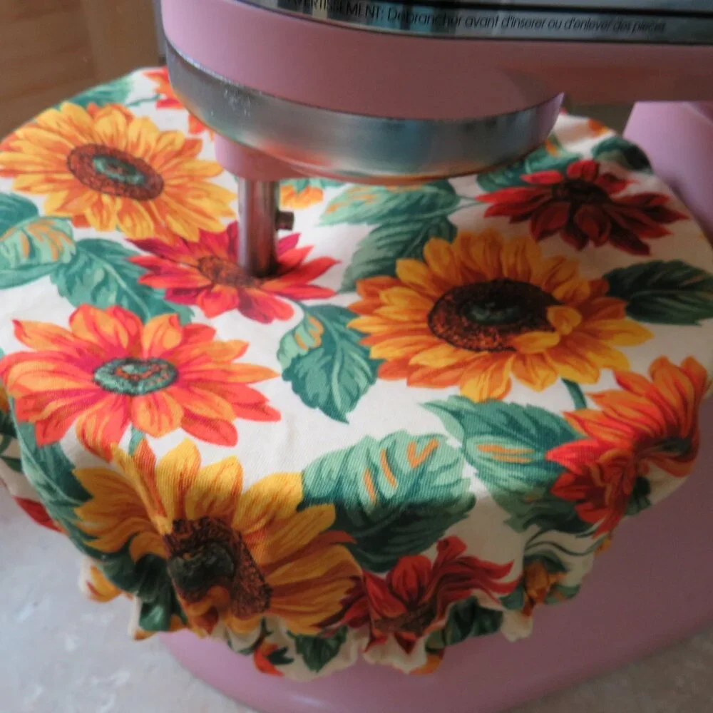 Kitchenaid Bowl Cover Reversible Sunflowers and Red Gingham Mixer Bowl Cover